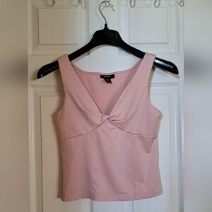 Express Blush Pink Sleeveless Twist-Front Top